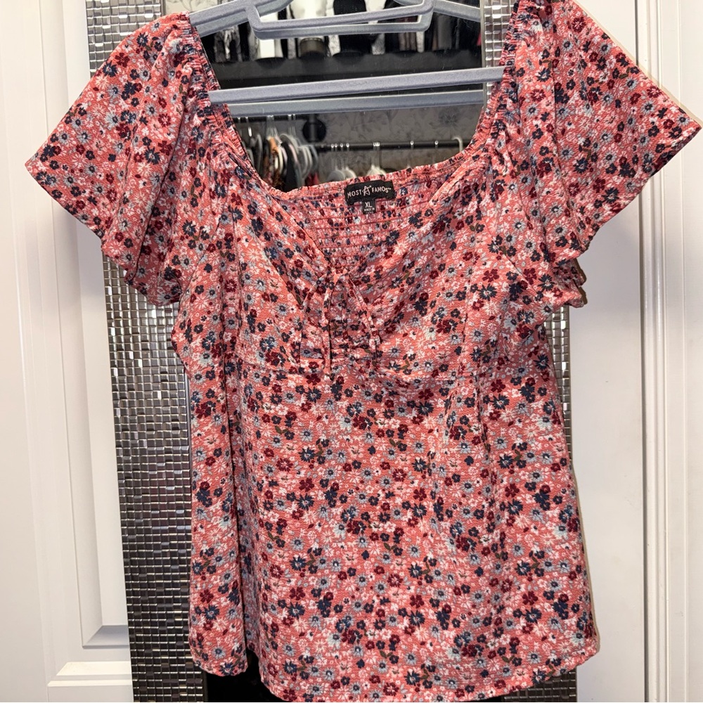 Almost‎ Famous Pink Floral Shirt VERY RARE